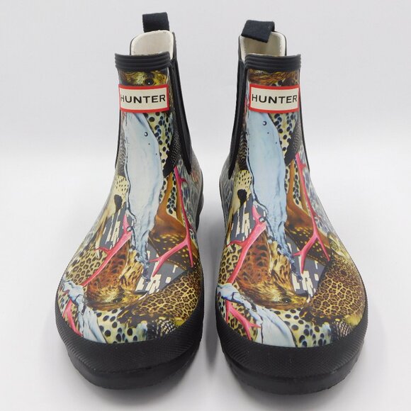 Hunter x Mat Maitland Hyper Normal Animal Print Rubber Chelsea Boots | 40/41 - Picture 1 of 15